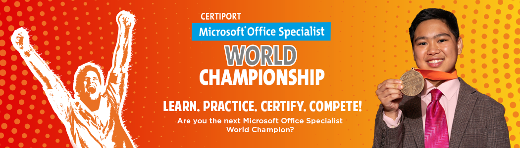 MOS World Championship: Bahabeach Global Microsoft Office Specialist World Championship<br />
<br />
Learn. Practice. Certify. Complete.&nbsp;<br />
<br />
Are you the next&nbsp;Microsoft Office Specialist&nbsp;World Championship?